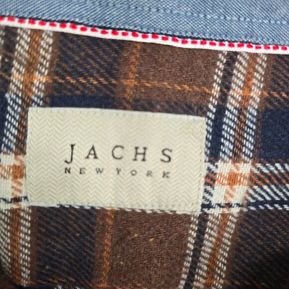 Jachs Brown Black Plaid Flannel Button Front Shirt - Picture 5 of 7